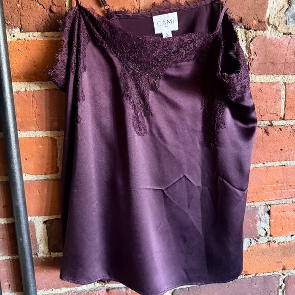 Cami NYC - The Sweetheart Silk Charmeuse Camisole in Aubergine - Picture 3 of 5